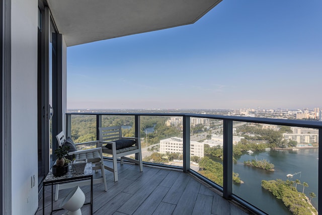 balcony with a water view