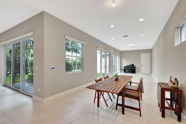 dining space with a wealth of natural light