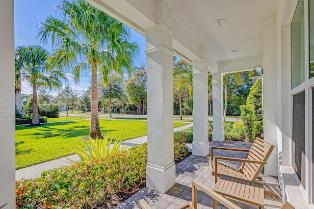 view of patio / terrace featuring covered porch