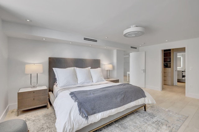 3456 S Ocean Blvd Unit 2060, Palm Beach, FL 33480 - bedroom featuring baseboards, recessed lighting, and light wood finished floors