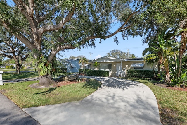 view of front of house featuring a front yard