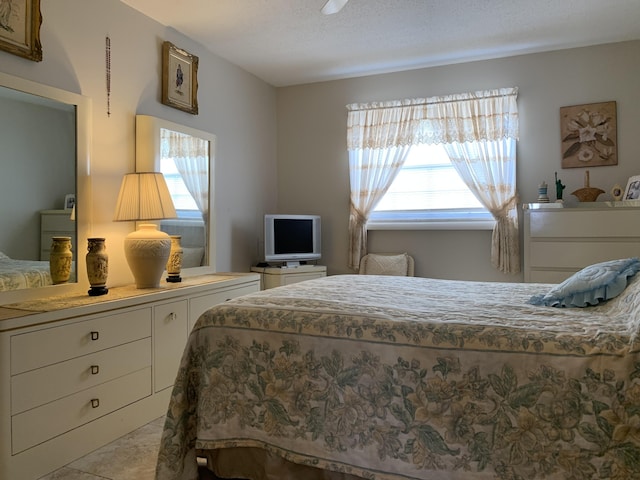 bedroom with a textured ceiling