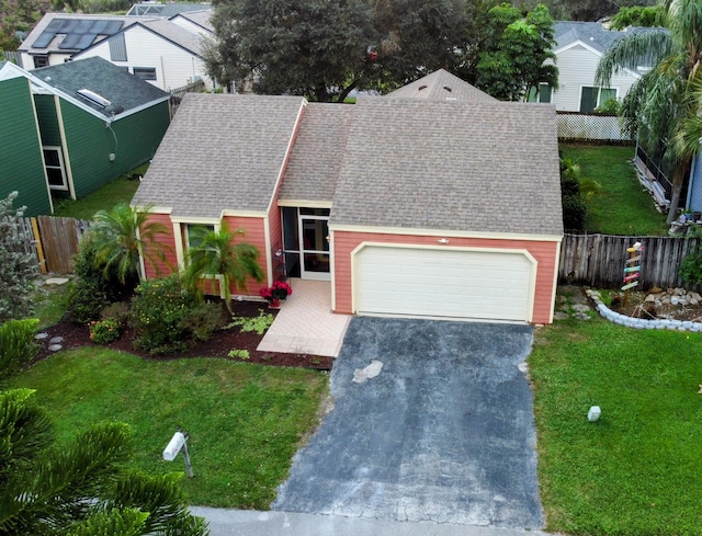 view of front of property with a front lawn