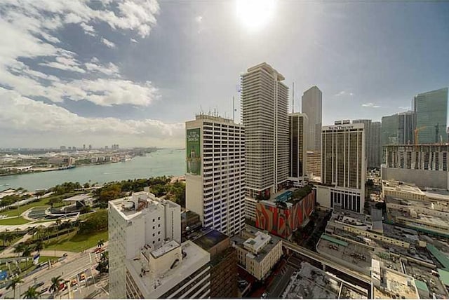 property's view of city with a water view