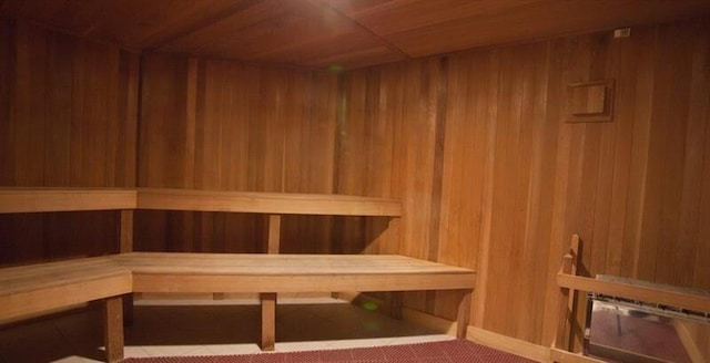 view of sauna