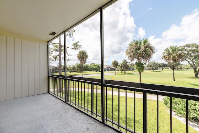 view of unfurnished sunroom