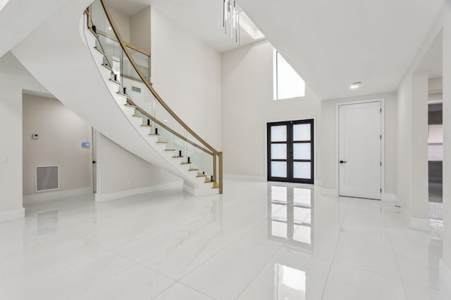 entryway featuring french doors