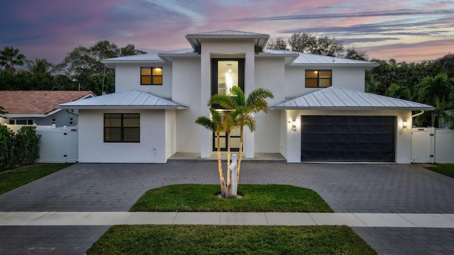 view of front of house with a garage