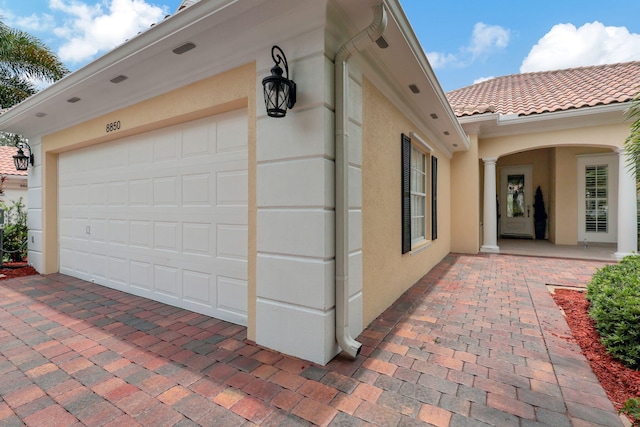 view of home's exterior featuring a garage