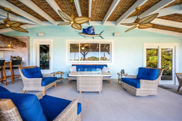 2897 SE Saint Lucie Blvd, Stuart, FL 34997 - view of patio / terrace with an outdoor living space and ceiling fan