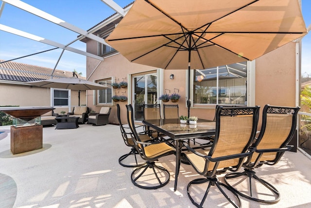 view of patio featuring an outdoor hangout area