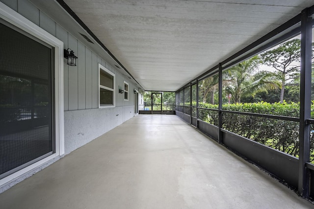 view of unfurnished sunroom