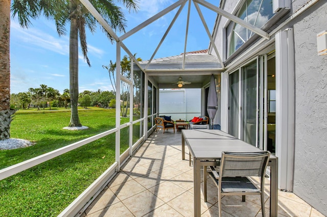 view of sunroom