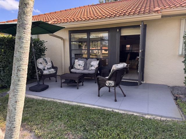 view of patio with an outdoor hangout area