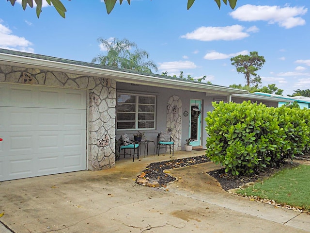 view of front of house with a garage