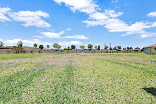 view of yard with a rural view