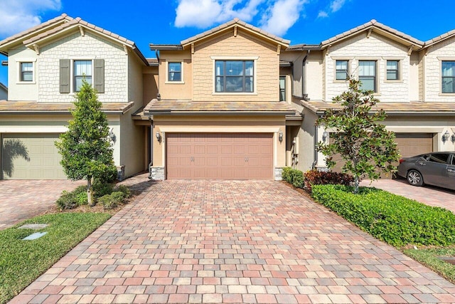 view of property featuring a garage