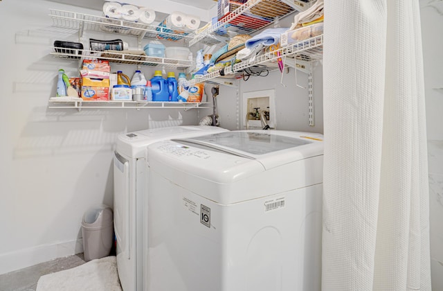 laundry area featuring washer and dryer