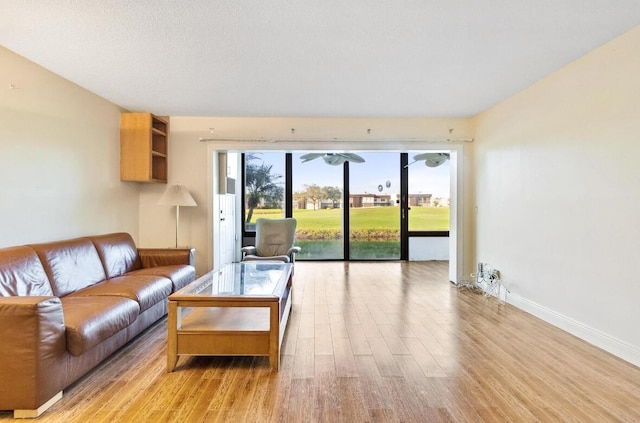 living room with light wood-type flooring