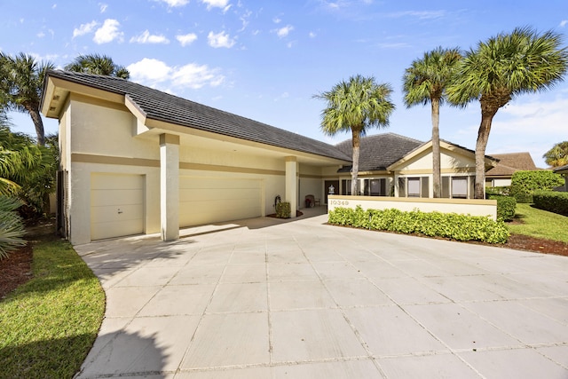 view of front of home with a garage