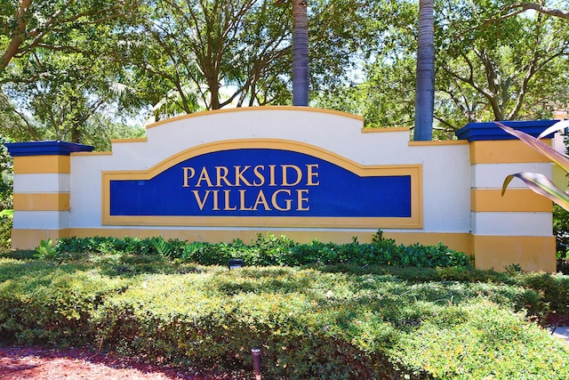 view of community sign