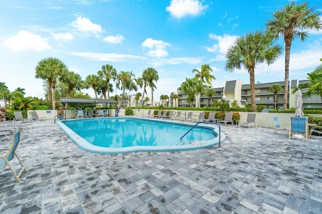 view of pool with a patio area