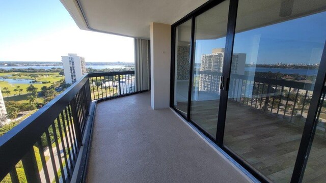 balcony with a water view