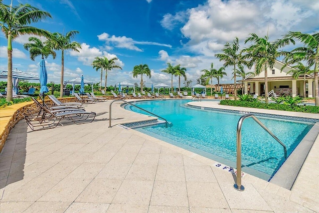 view of pool with a patio area