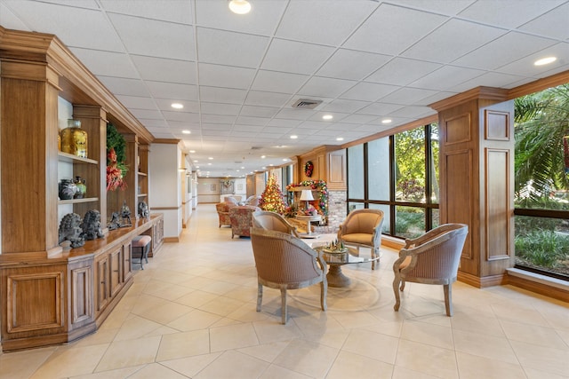 view of tiled living room