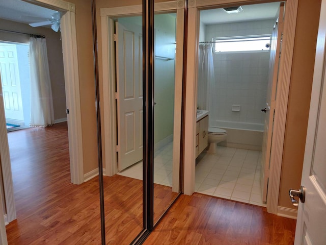 hall featuring light hardwood / wood-style floors