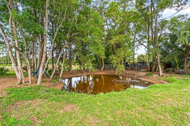 view of yard featuring a water view