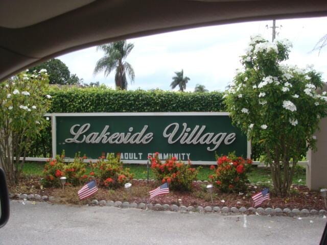 view of community sign