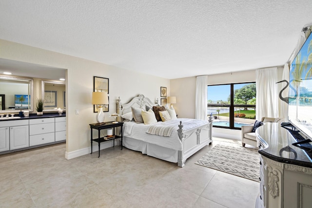 bedroom with a textured ceiling