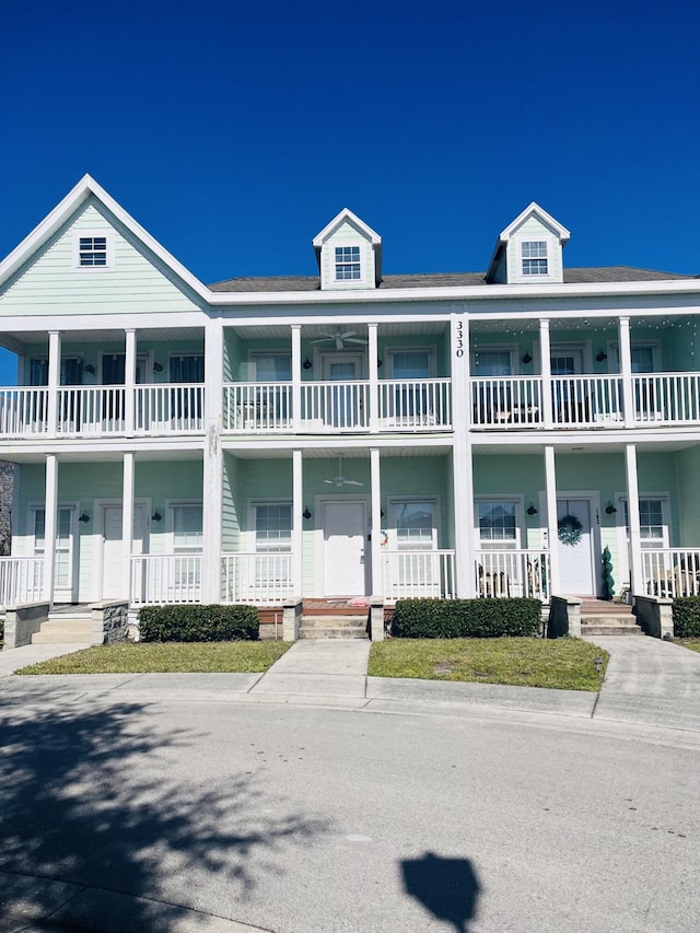 view of front of home featuring covered porch