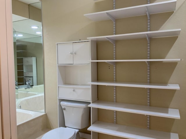 bathroom with toilet and a bathing tub