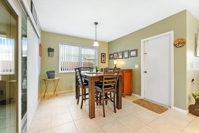 view of tiled dining space