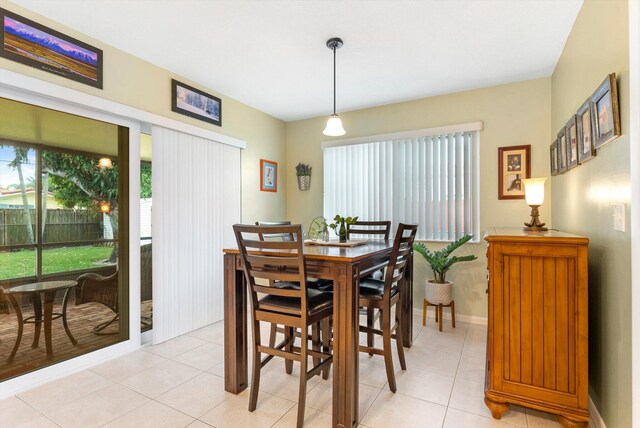 view of tiled dining room