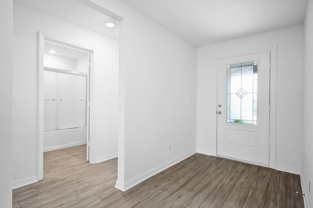 foyer featuring light hardwood / wood-style floors