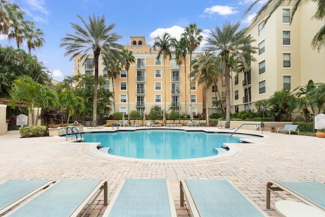 view of pool with a patio area