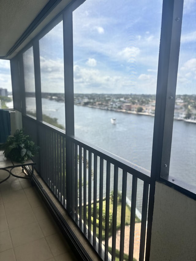 balcony with a water view