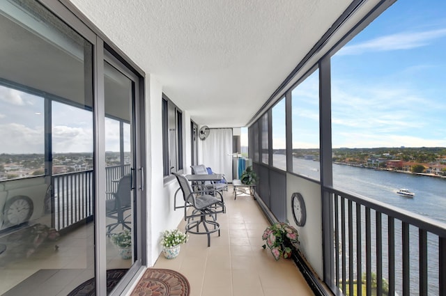 balcony with a water view