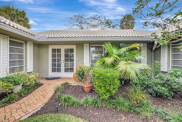 entrance to property with french doors