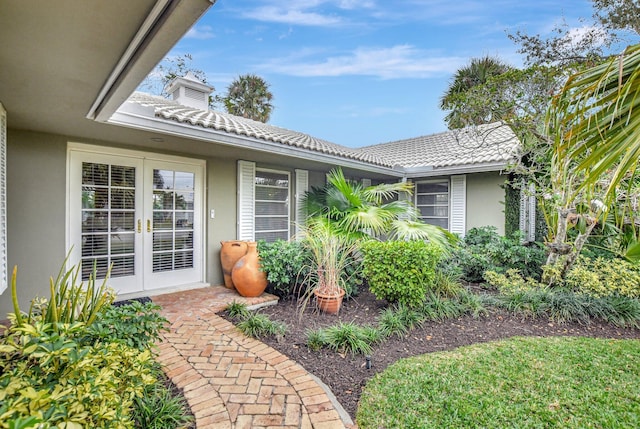 doorway to property with french doors