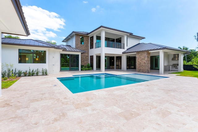 3100 Palm Dr, Delray Beach, FL 33483 - outdoor pool with a grill and a patio area