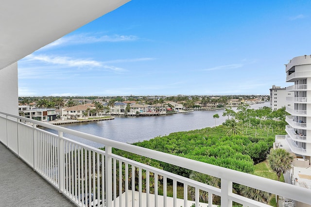 balcony with a water view