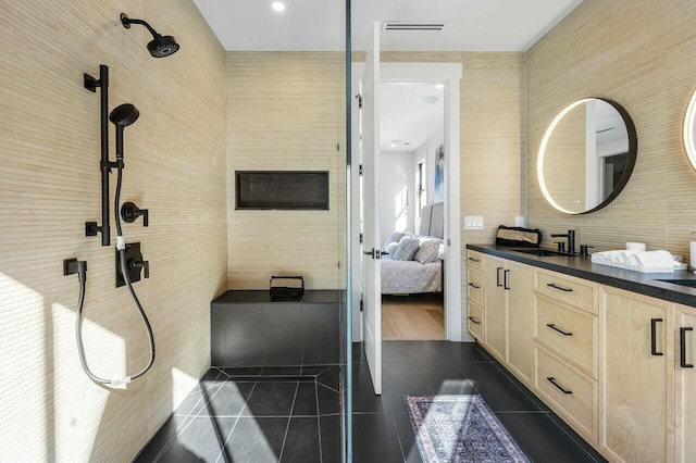 bathroom featuring vanity and tile patterned floors