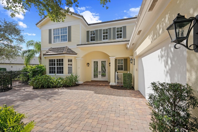 exterior space with french doors