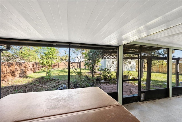 view of unfurnished sunroom