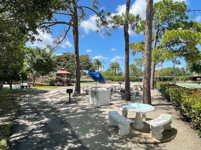 view of patio / terrace with a gazebo