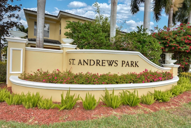 view of community sign